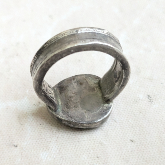 Vintage Sterling Silver Ring Turquoise Green 8.5 - Picture 6 of 13